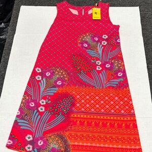 Global Desi Pink and Orange Patterned Dress